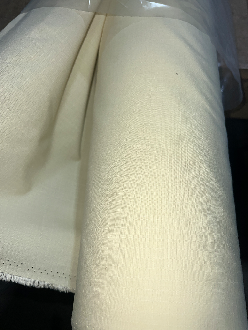 Off White Cream NyCo Ripstop Wrinkle Military Fabric 64”