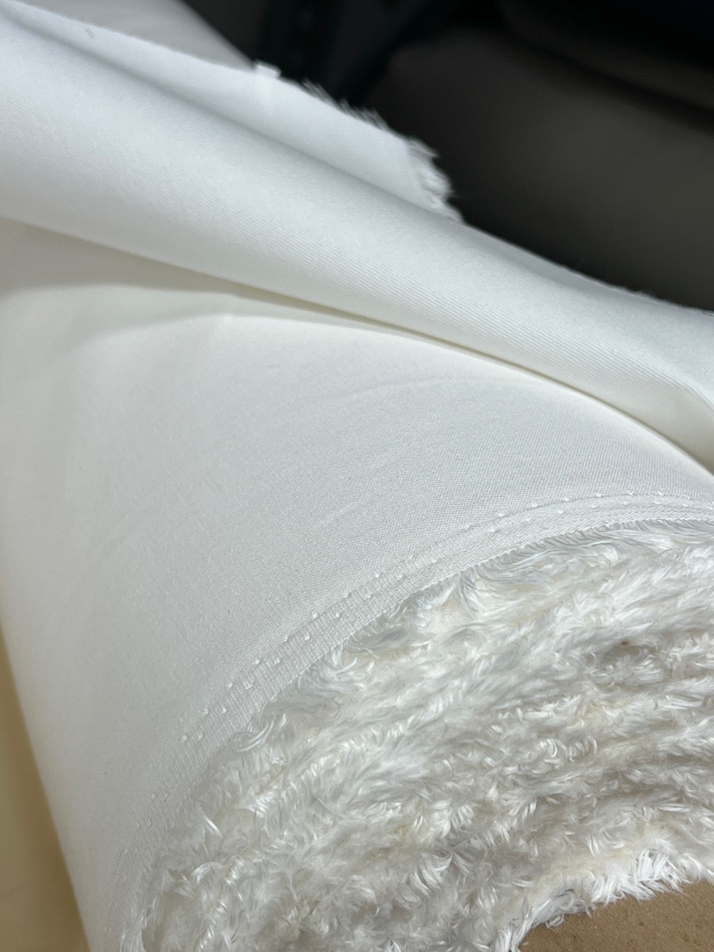 Natural Bright White NyCo Twill Wrinkle Military Fabric 64”