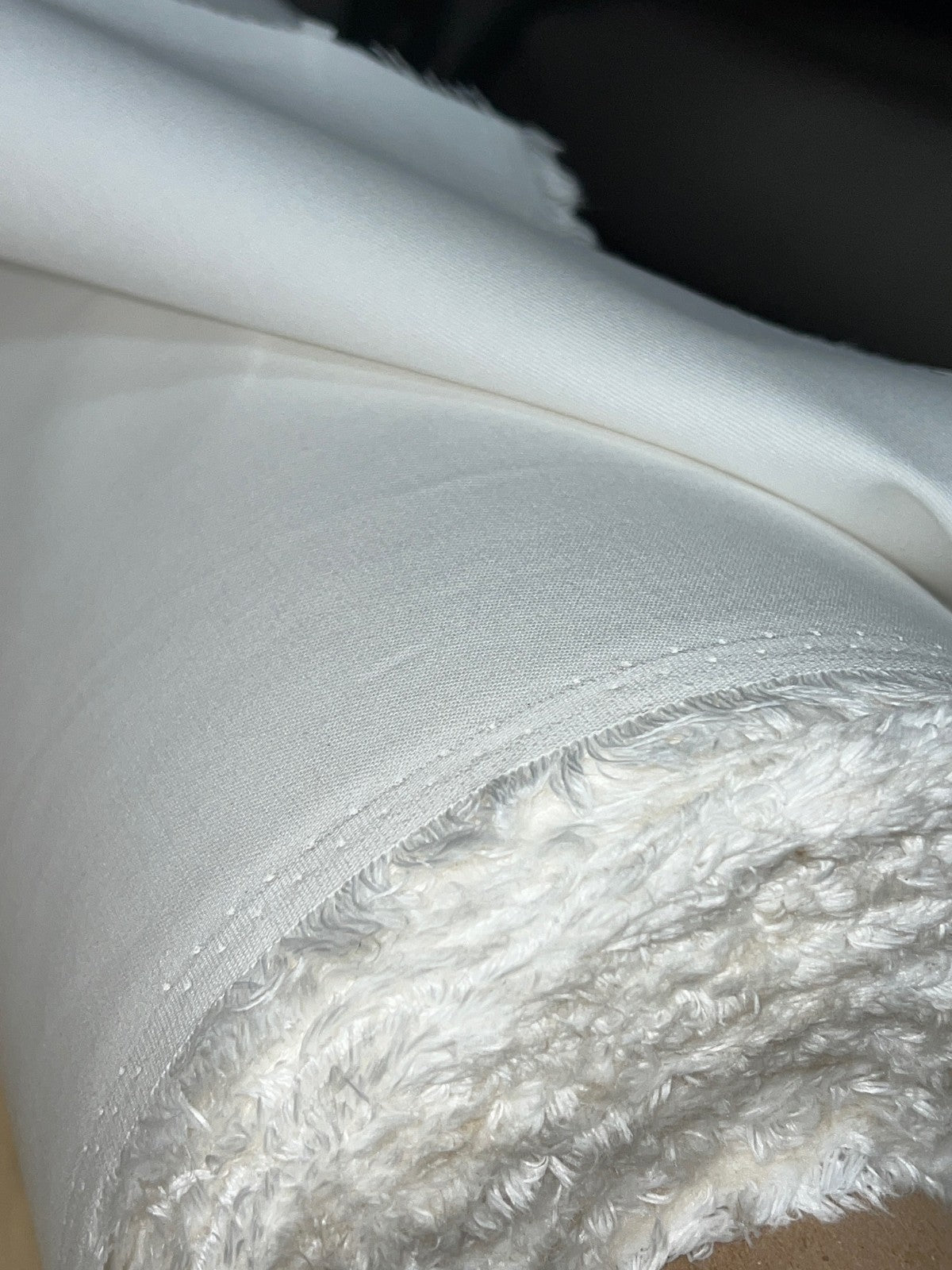 Natural Bright White NyCo Twill Wrinkle Military Fabric 64”