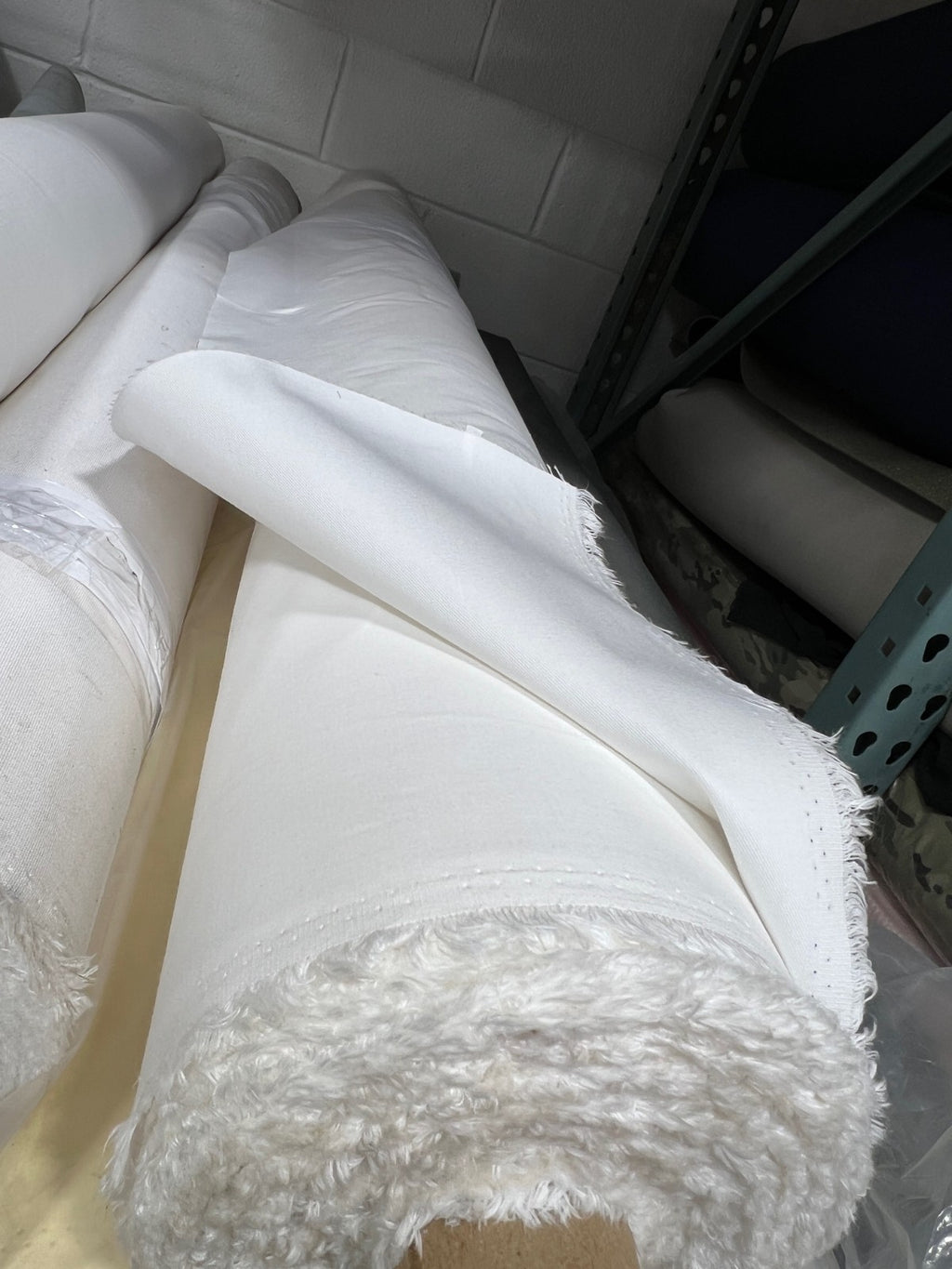 Natural Bright White NyCo Twill Wrinkle Military Fabric 64”