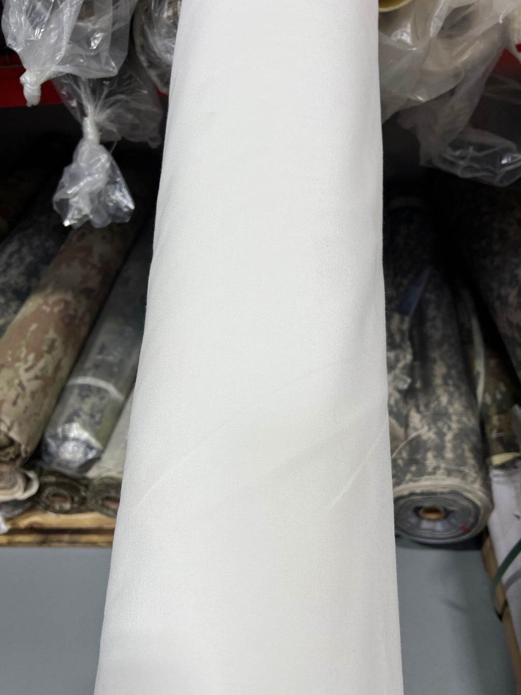 Natural Bright White NyCo Twill Wrinkle Military Fabric 64”