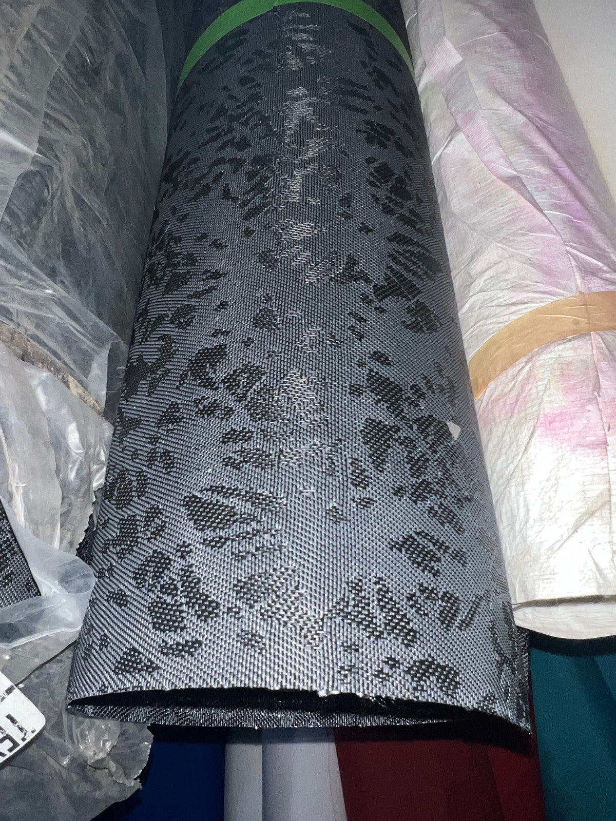 Black Textilene Floral Mesh Outdoor Seating Replacement Fabric