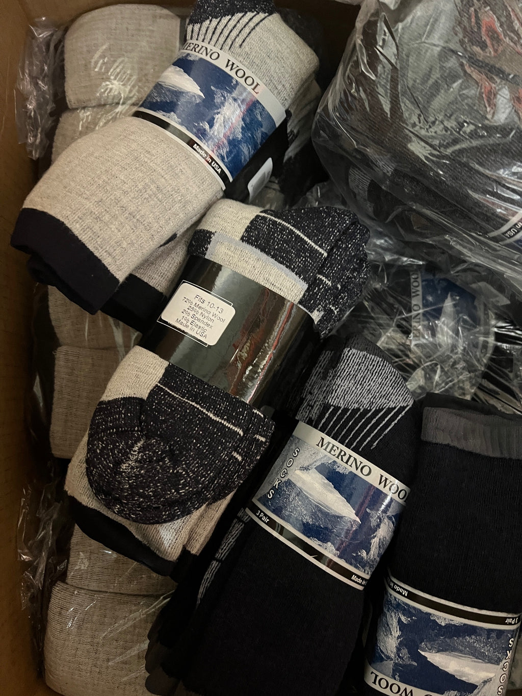 72% Merino Wool Men's MADE IN THE USA WARM HD Thick Hiking Socks 3 Pair Sz 10-13