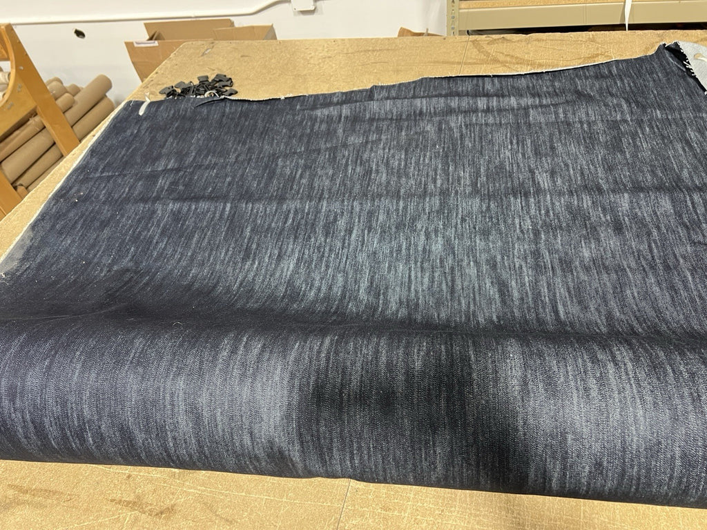 Dark Blue Brushed Denim 100% Cotton Canvas 10 oz Fabric 66” Wide Premium by yard