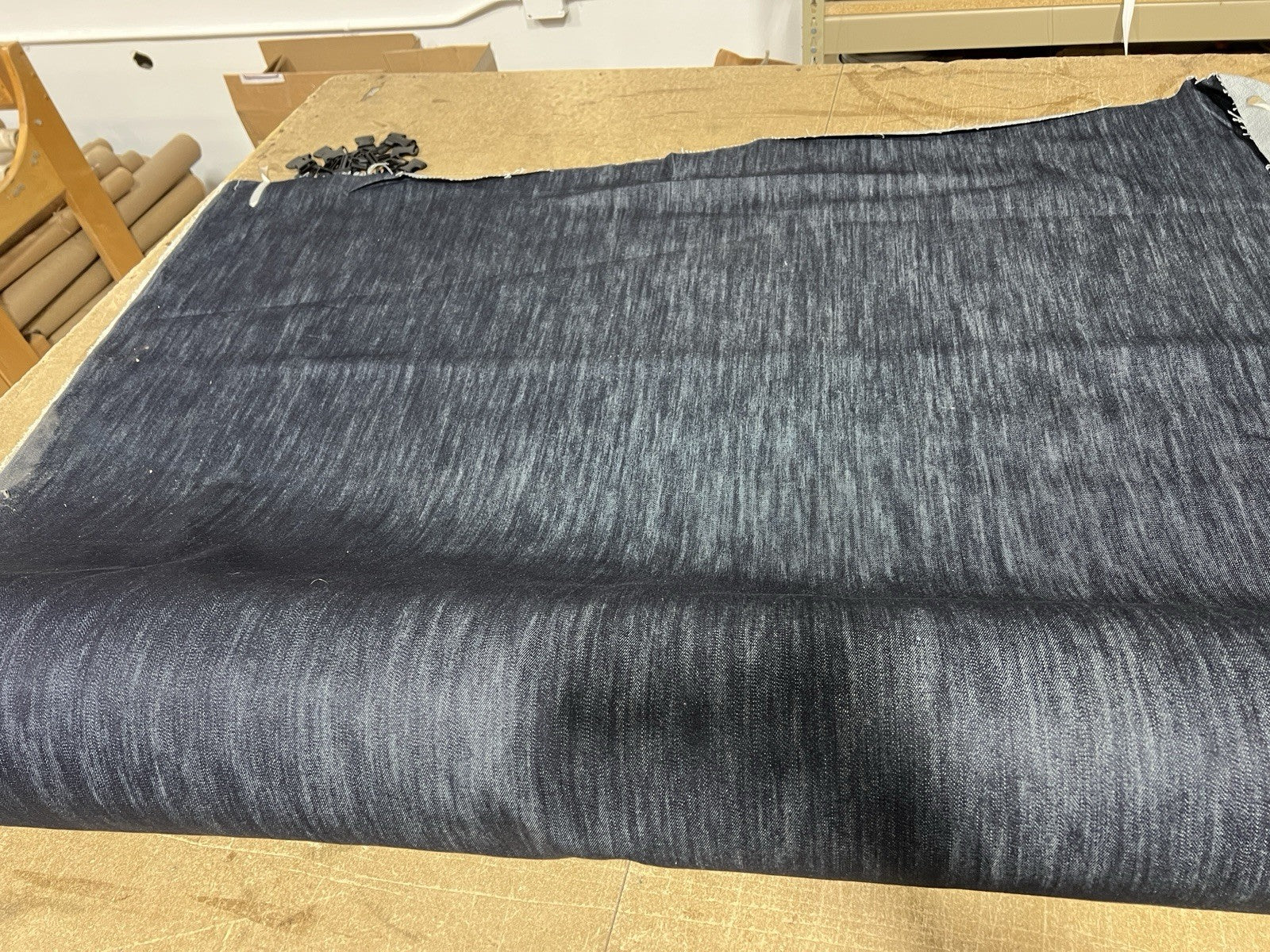 Dark Blue Brushed Denim 100% Cotton Canvas 10 oz Fabric 66” Wide Premium by yard
