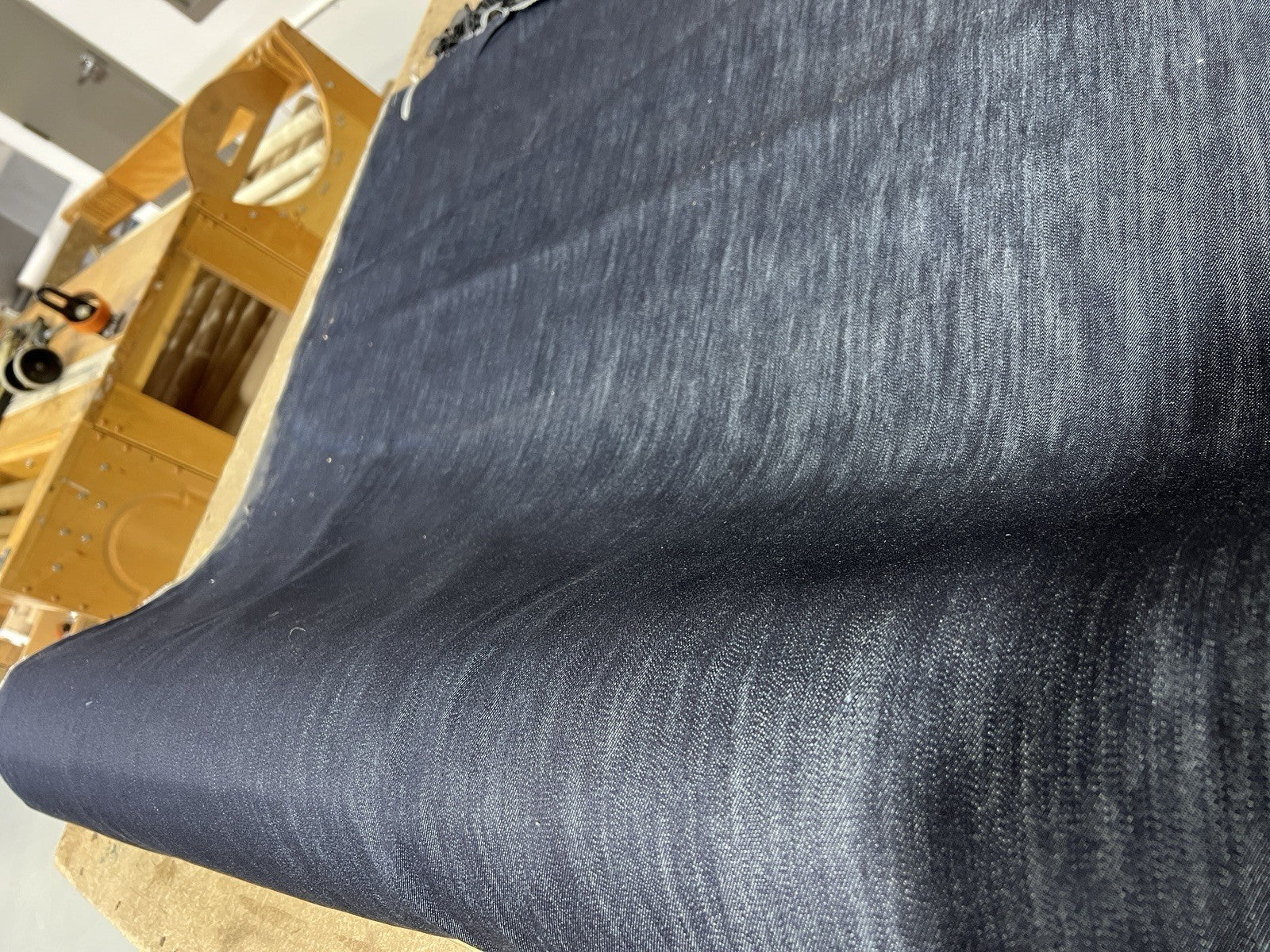 Dark Blue Brushed Denim 100% Cotton Canvas 10 oz Fabric 66” Wide Premium by yard