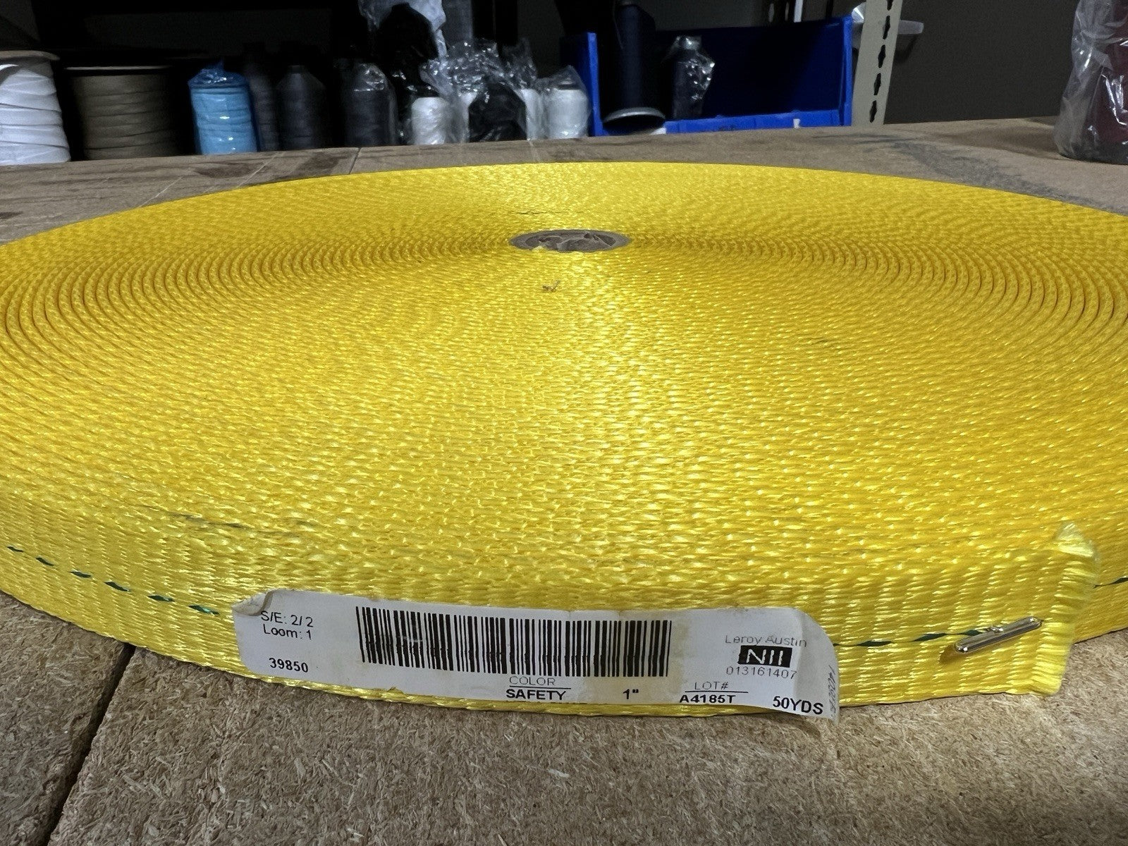 1” Heavy-Weight Industrial Webbing – Safety Yellow – 5 Yard– New Surplus