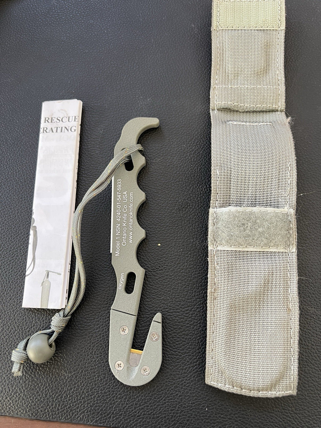 OKC Model 1 Rescue Strap Cutter W/Sheath Military Issue 4240-01-547-5933 USA