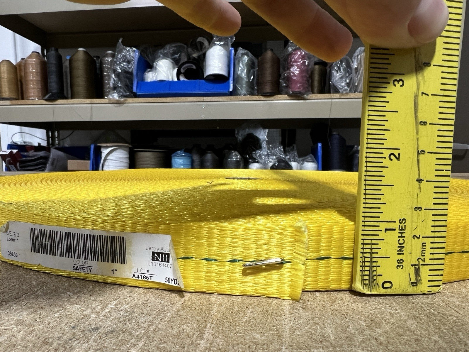 1” Heavy-Weight Industrial Webbing – Safety Yellow – 5 Yard– New Surplus