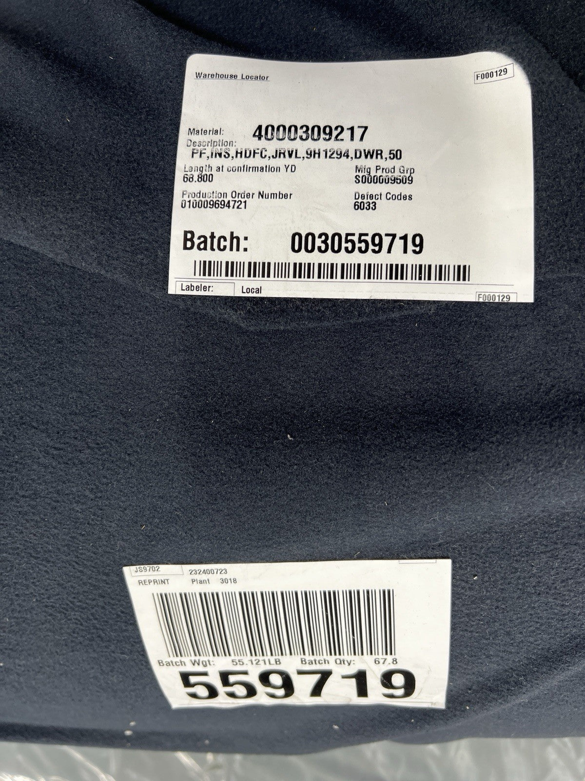 Polartec Hardface Insulating Fleece Fabric w/ DWR Black Style 9H1294