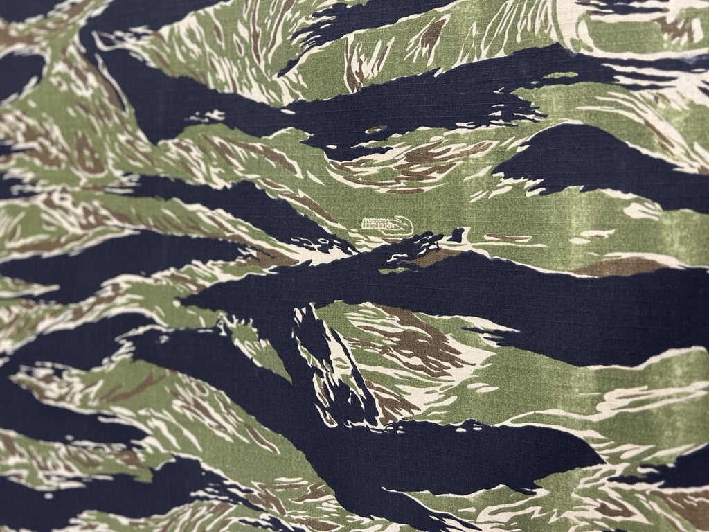 Tiger Stripe Camouflage Fabric Vietnam Style NYCO Ripstop 66” Wide By The Yard