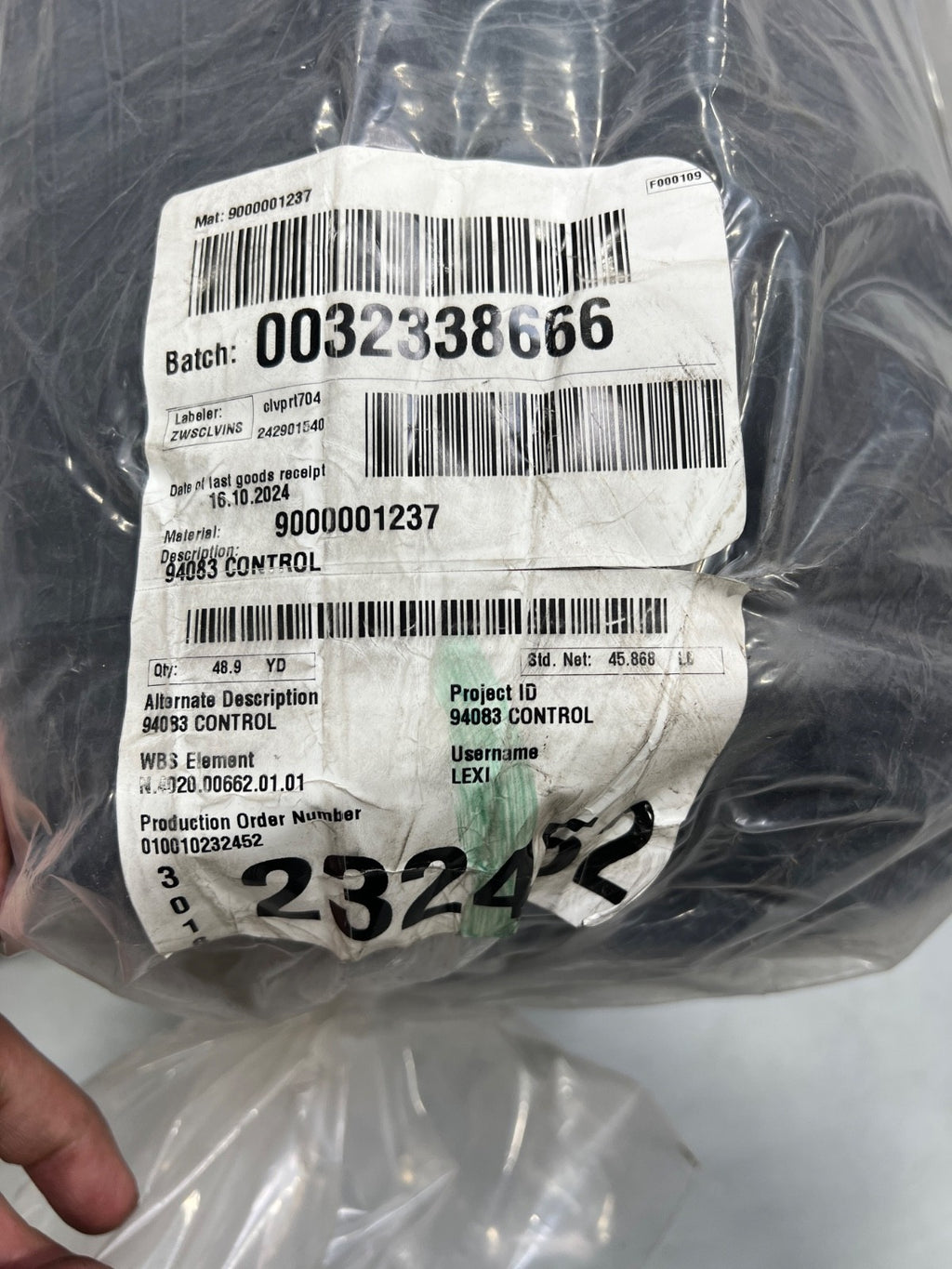 Polartec Control Fleece Fabric Charcoal Black Odor Control Made USA