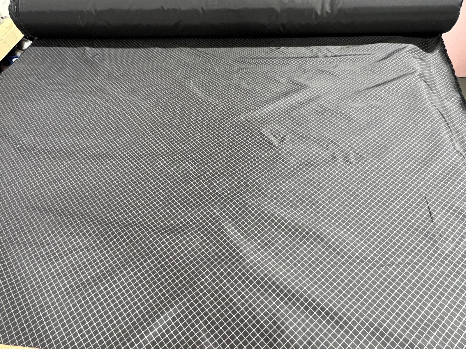70D Nylon Pack Cloth Grid Pattern Fabric Black Outdoor Gear MYOG USA 10-Yard Cut