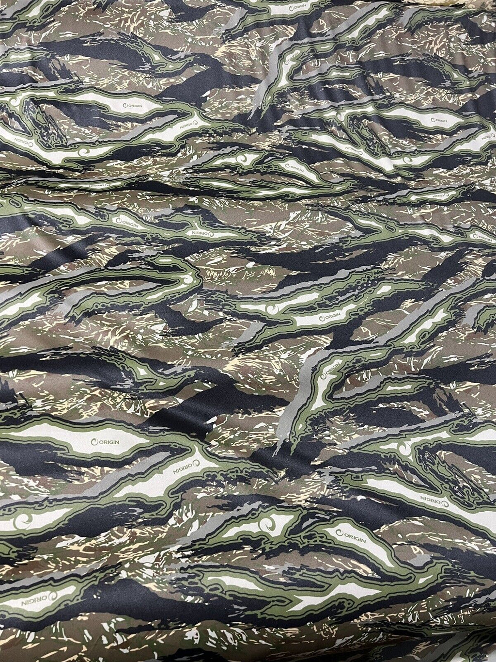 Woodland Origin Raptor  Taffeta Spandex Camo Polyester Fabric 60” With Logo