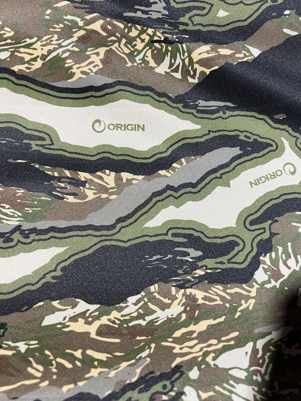 Woodland Origin Raptor  Taffeta Spandex Camo Polyester Fabric 60” With Logo
