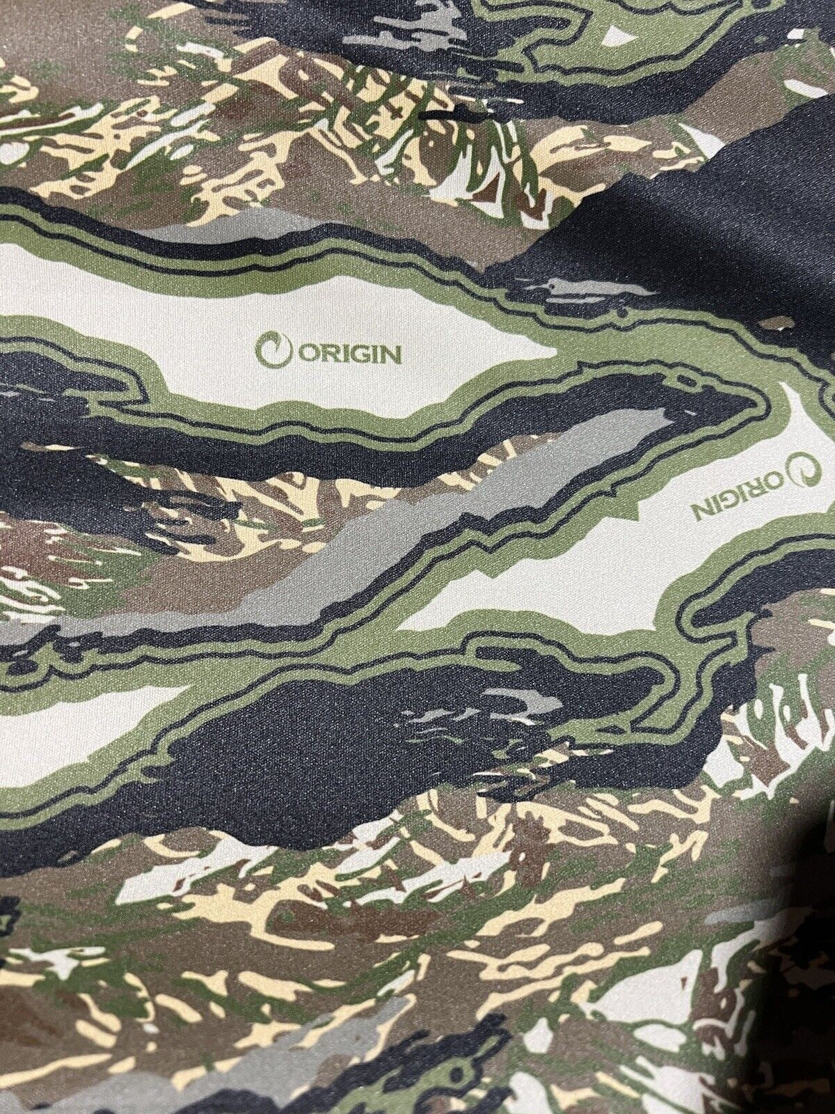 Woodland Origin Raptor  Taffeta Spandex Camo Polyester Fabric 60” With Logo