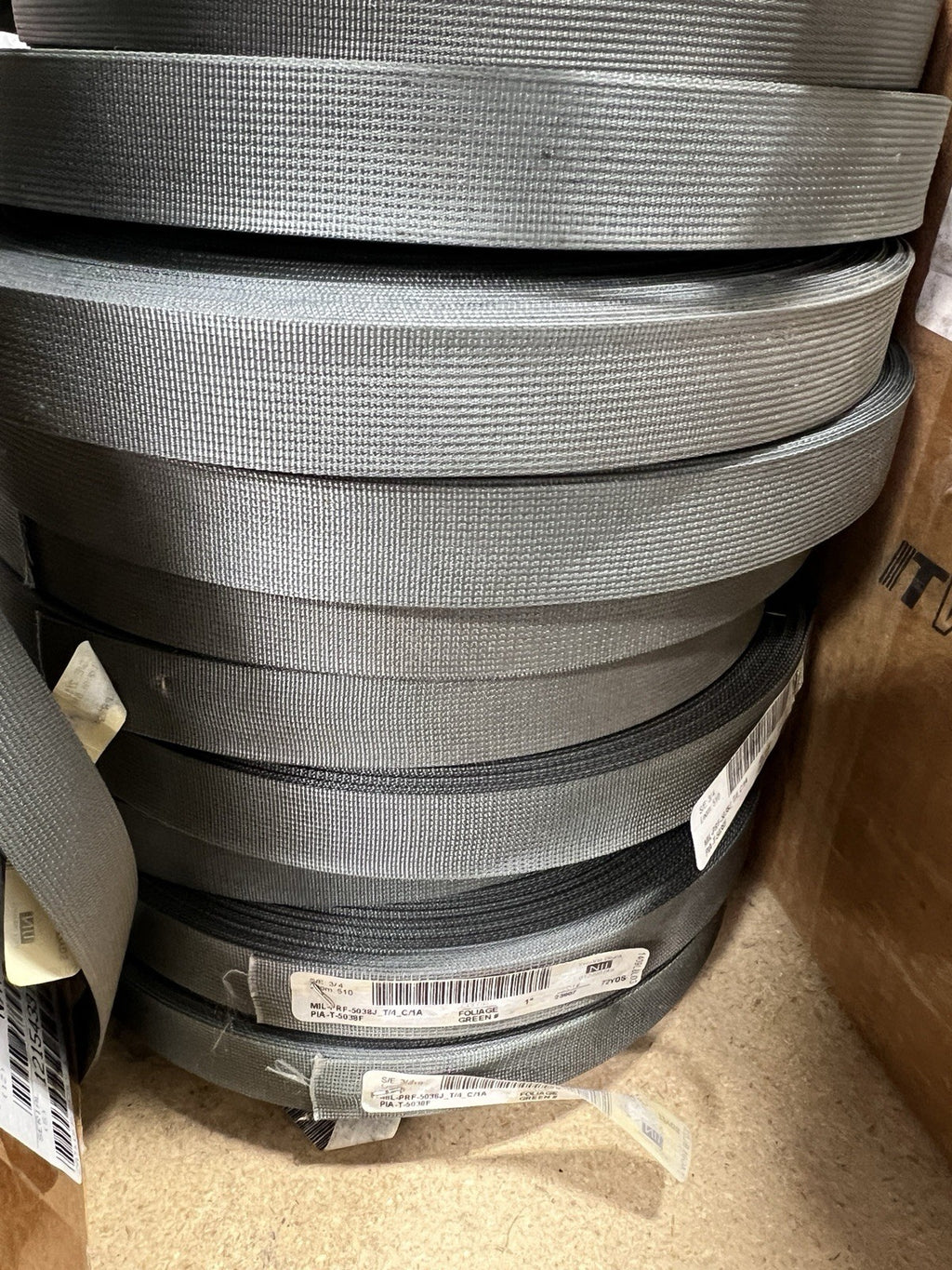 MIL-PRF-5038 Nylon Webbing 1 inch Foliage Green Type 4 Class 1A USA