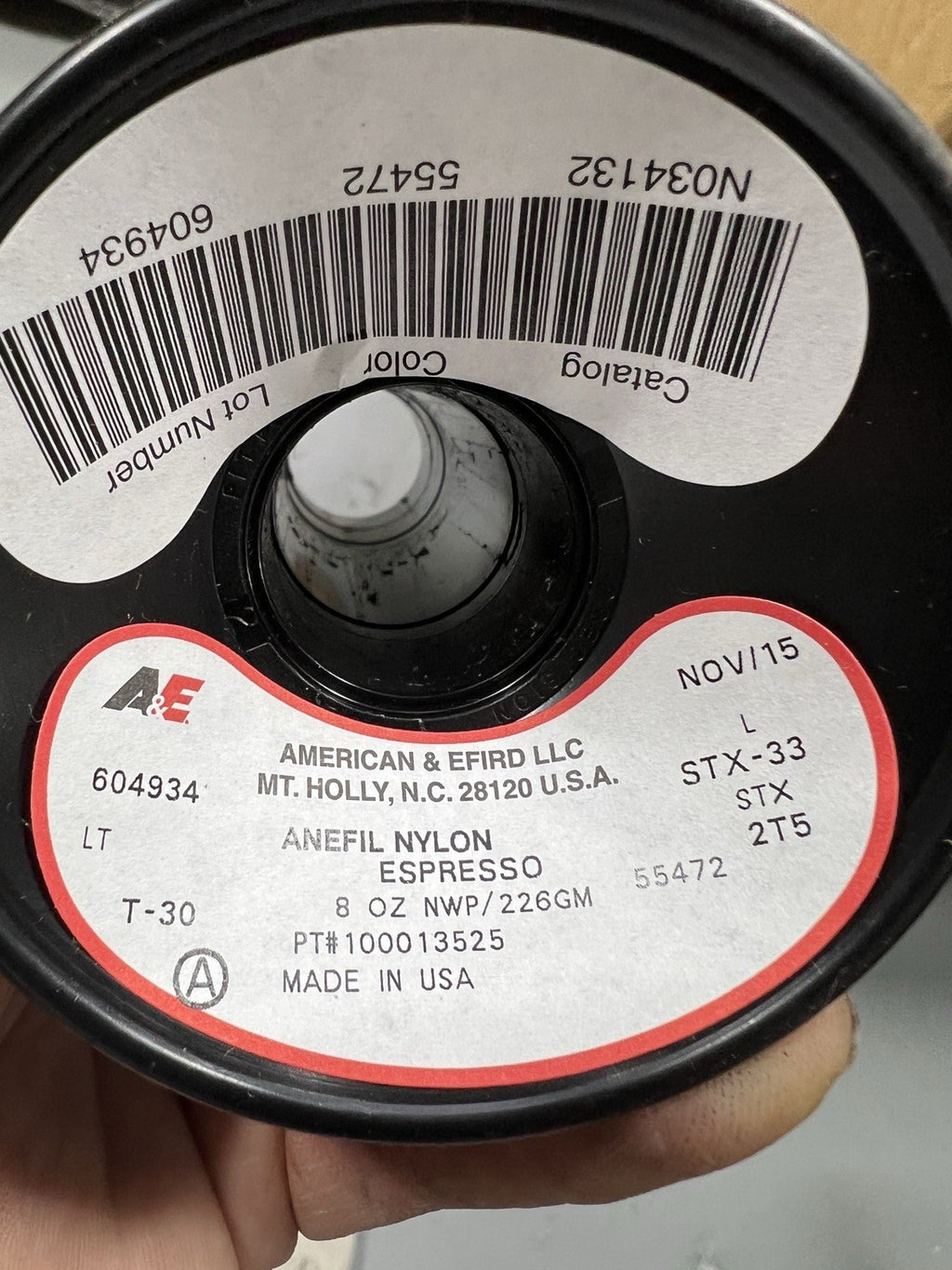 A&E Anefil Nylon Thread T-30 Espresso Brown 8 oz Spool Industrial Sewing USA