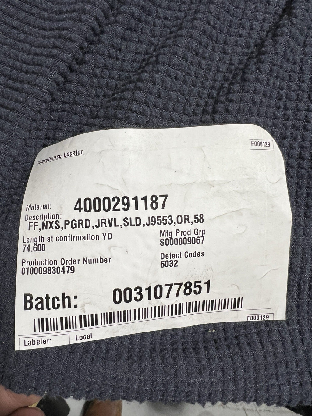 Navy Blue Grid Fleece Fabric Military Cold Weather Layer Thermal 60 Wide By Yard