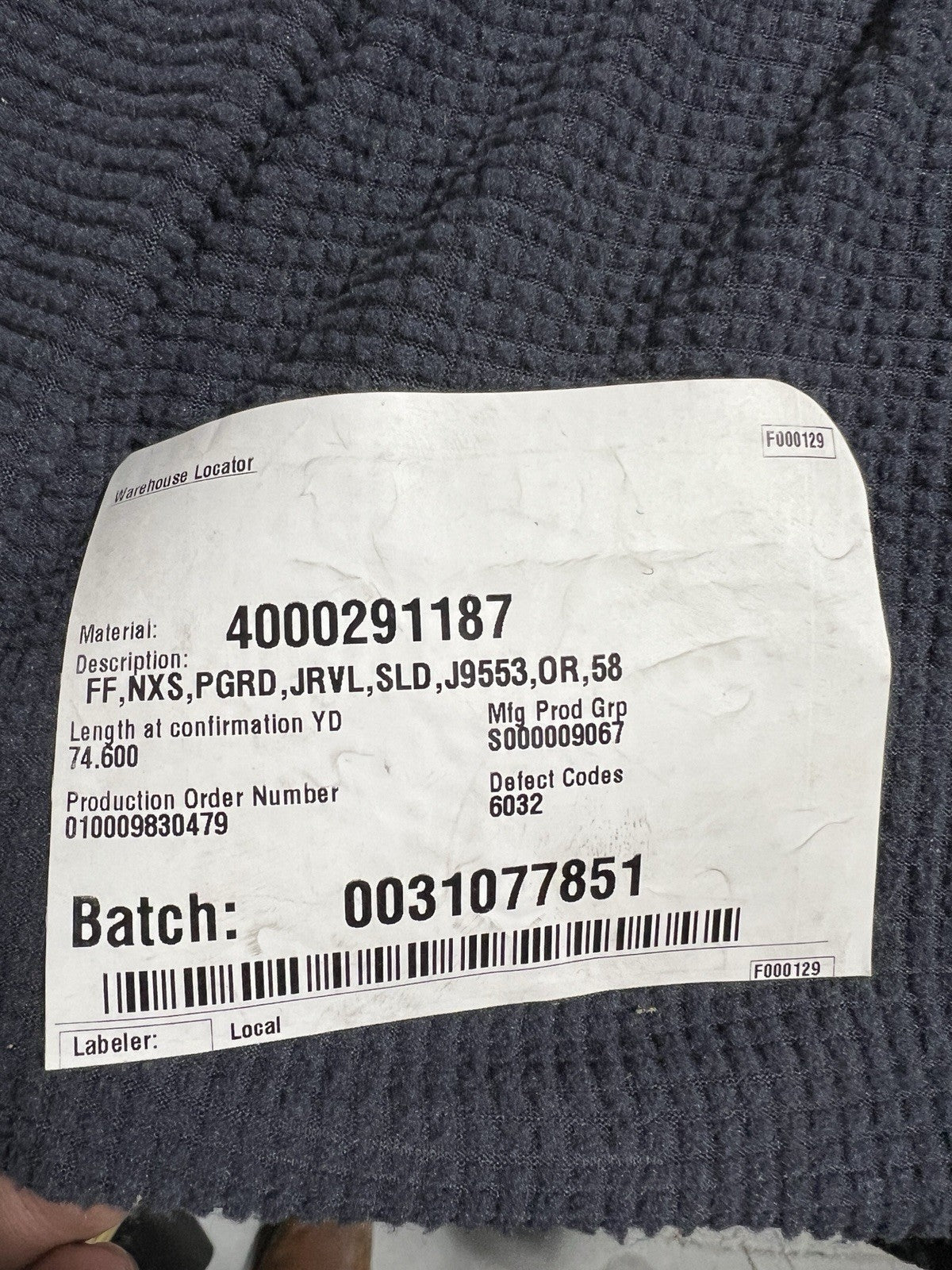 Navy Blue Grid Fleece Fabric Military Cold Weather Layer Thermal 60 Wide By Yard
