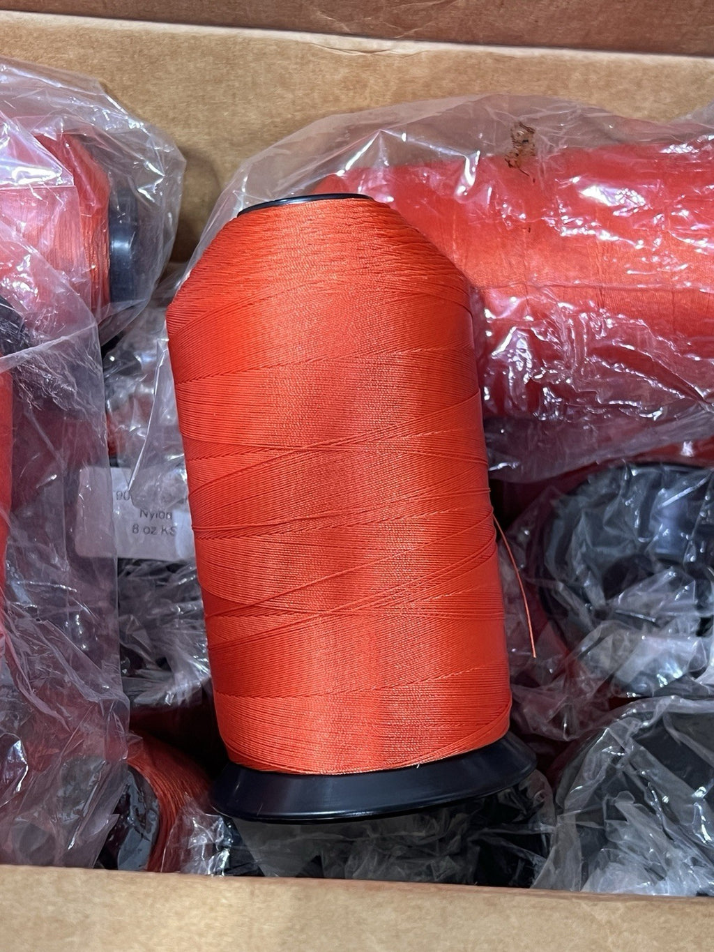 Bonded Nylon Thread Tex 90 T90 Orange 8oz Industrial Sewing Thread Cone