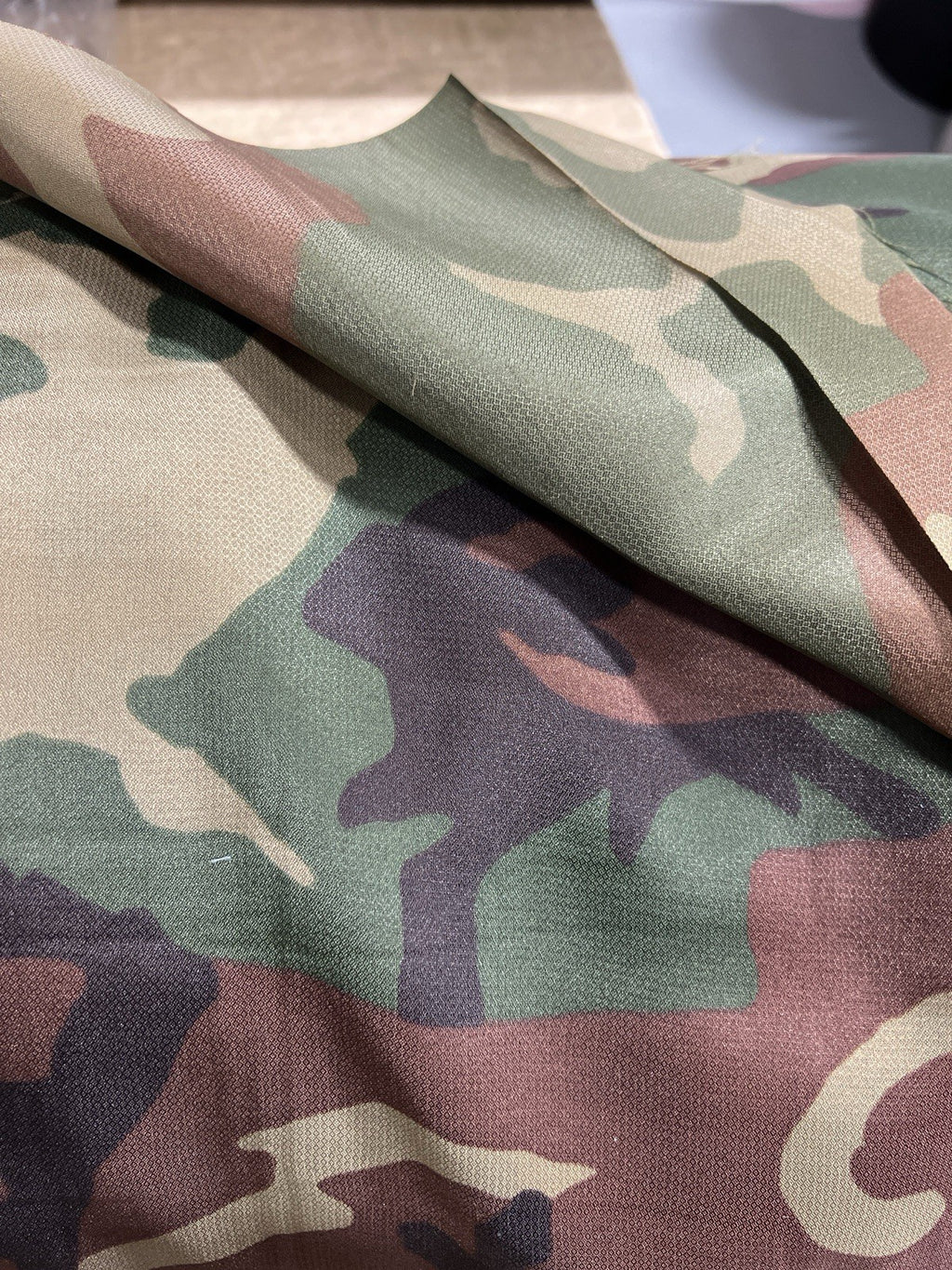 Woodland M81 Camo 70D Nylon Fabric Cut Lightweight Military Style 10-Yard Cut