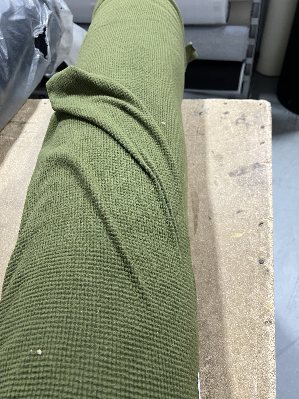 OD Green Grid Fleece Fabric Military Cold Weather Layer Thermal 60 Wide By Yard