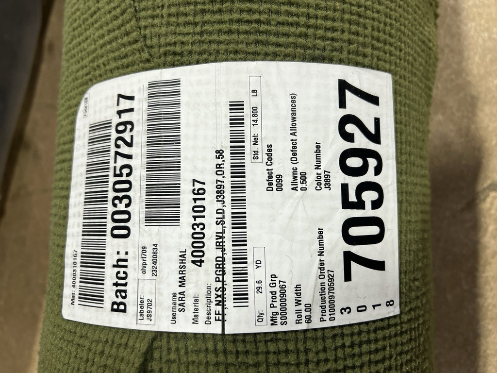 OD Green Grid Fleece Fabric Military Cold Weather Layer Thermal 60 Wide By Yard