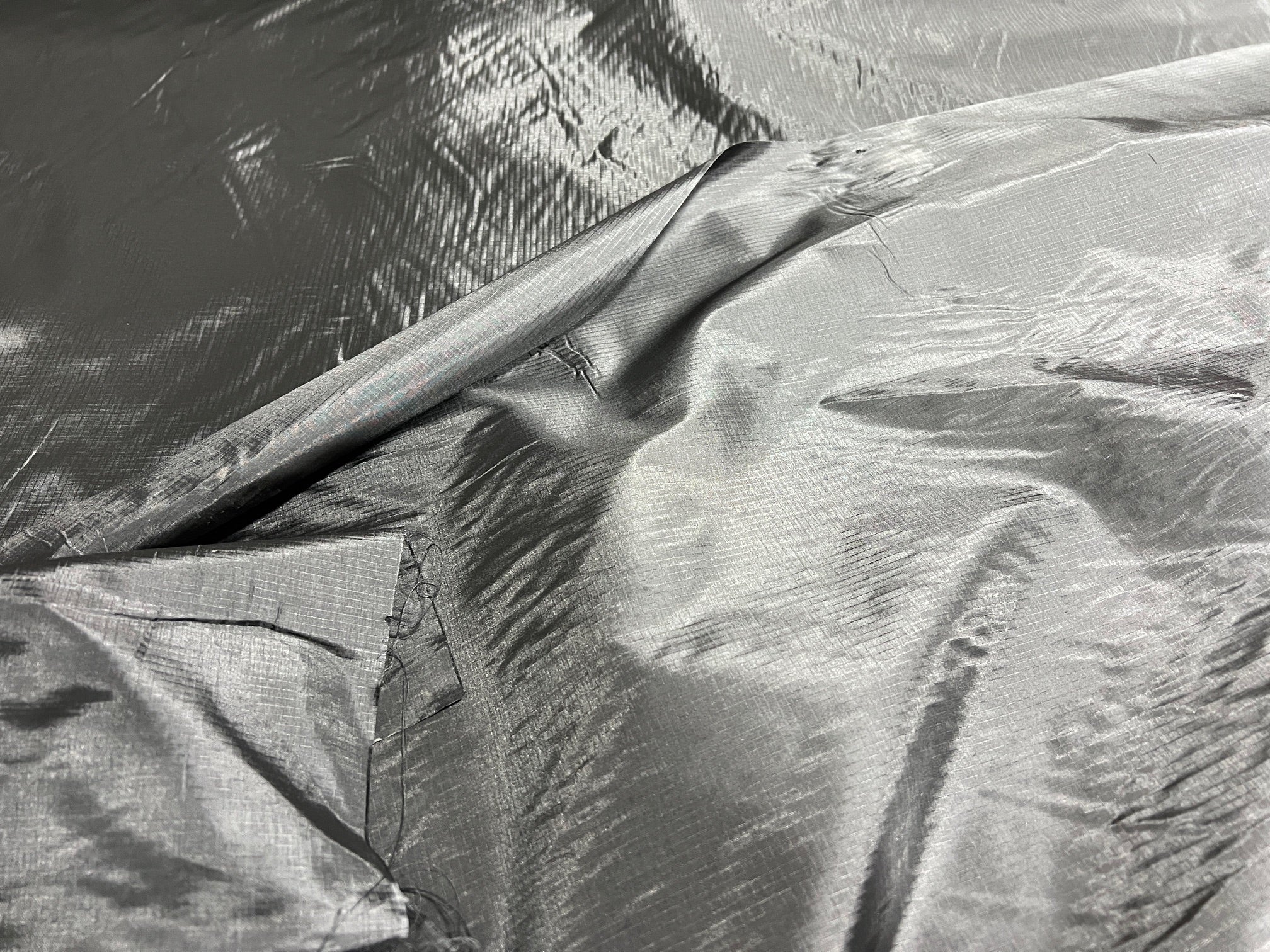 Black 1.1oz 30D  Ripstop Nylon Parachute Material Fabric 66”