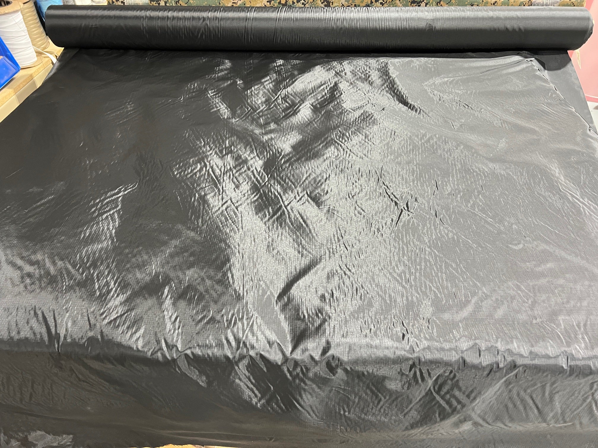 Black 1.1oz 30D  Ripstop Nylon Parachute Material Fabric 66”