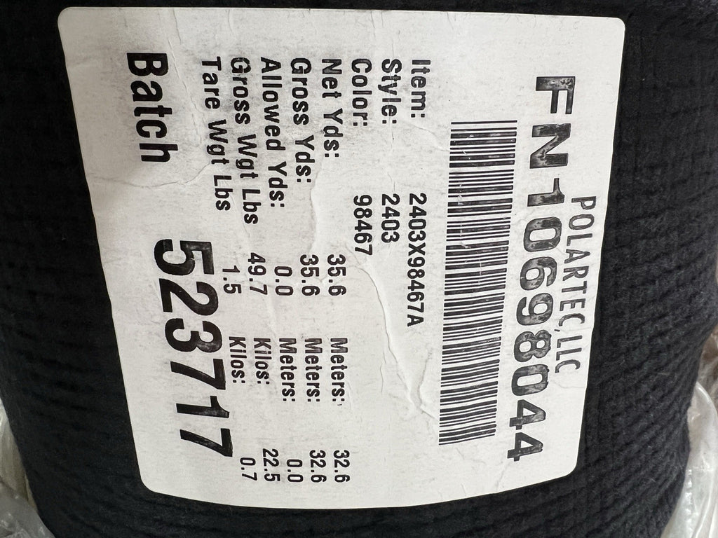 Charcoal Black POLARTEC Power Grid FR Flame Resistant Fleece Fabric