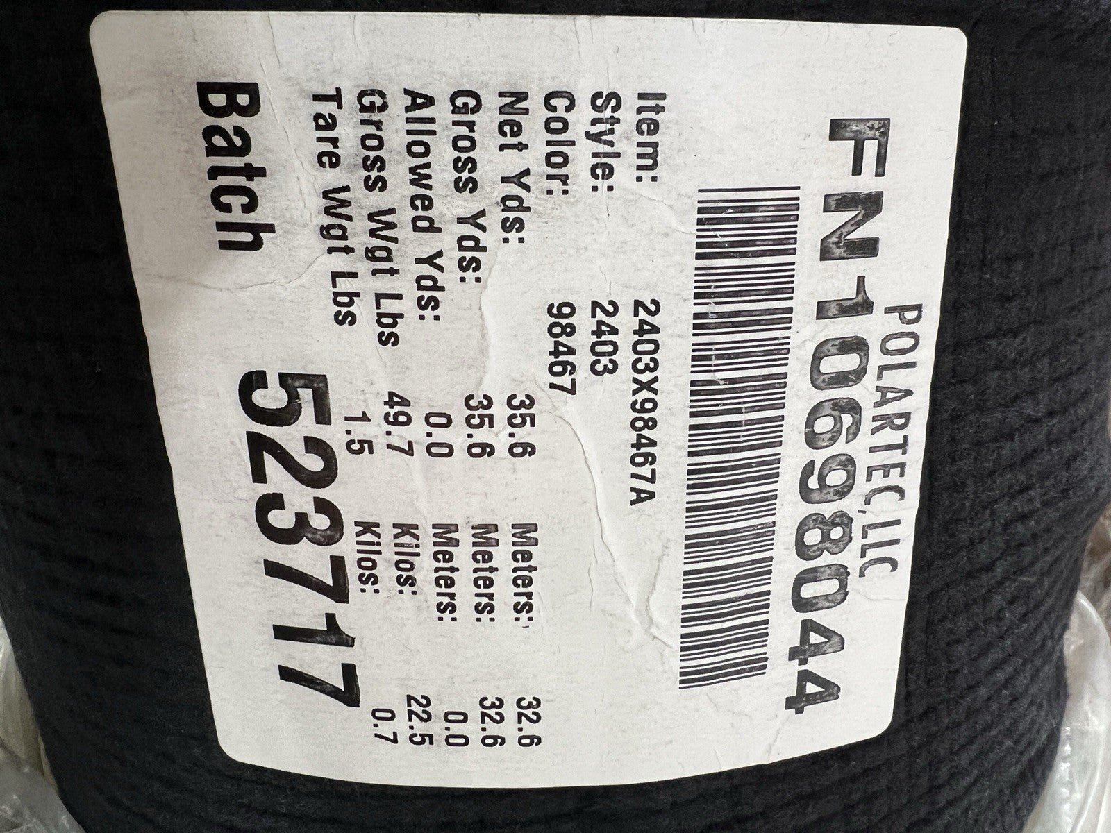 Charcoal Black POLARTEC Power Grid FR Flame Resistant Fleece Fabric