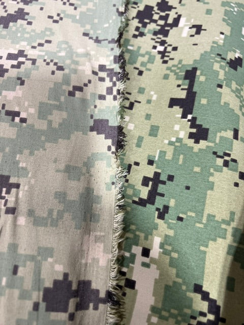 AOR2 Navy Digital Camo Nano Taslan Soft Polyester Fabric 60" BTY