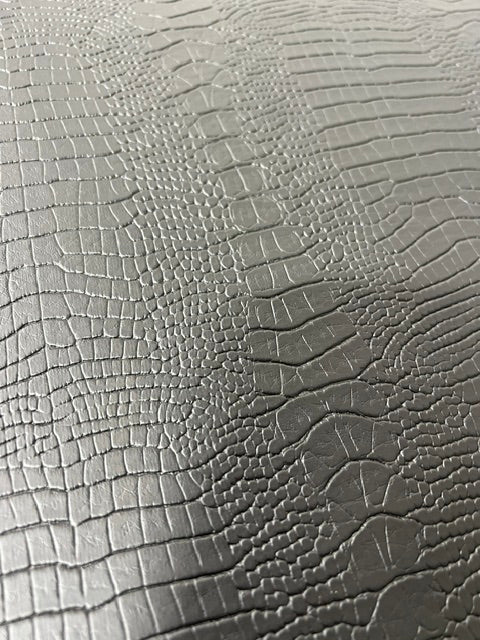 BLACK CROC/ALLIGATOR EMBOSSED VINYL AUTOMOTIVE SEAT COVER  UPHOLSTERY BY YARD