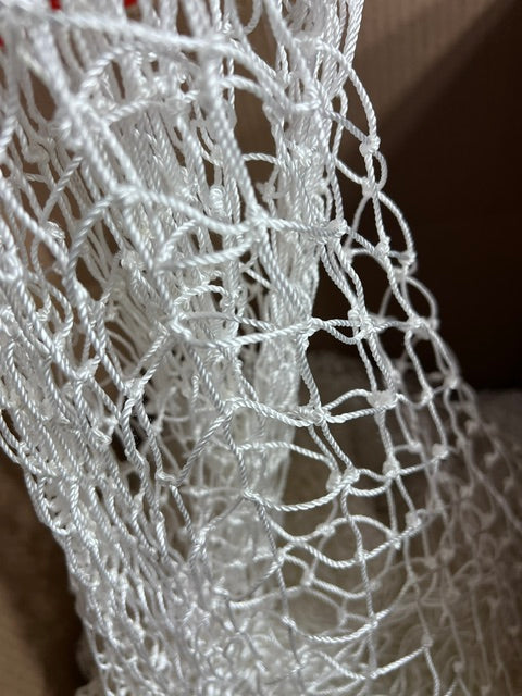 West Coast Netting K18T 1" White Poly Knotted Golf Barrier Impact Netting 9ft Wide - By Yard