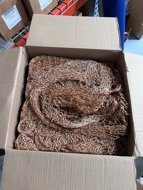 West Coast Netting K18T 1" Brown Poly Knotted Golf Barrier Impact Netting 9ft Wide - By Yard