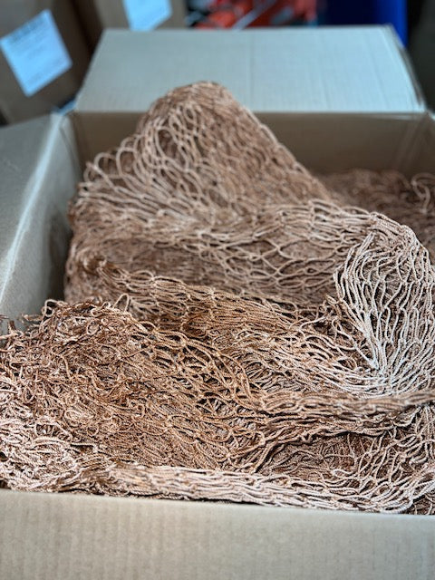 West Coast Netting K18T 1" Brown Poly Knotted Golf Barrier Impact Netting 9ft Wide - By Yard