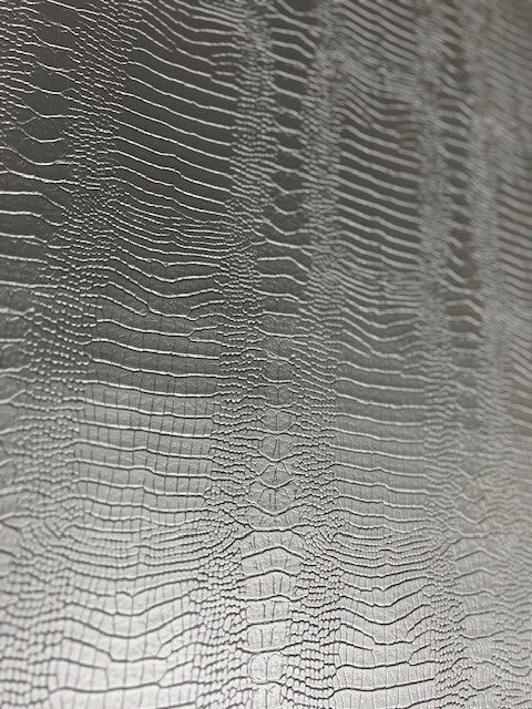 BLACK CROC/ALLIGATOR EMBOSSED VINYL AUTOMOTIVE SEAT COVER  UPHOLSTERY BY YARD