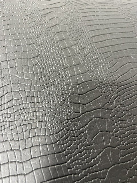 BLACK CROC/ALLIGATOR EMBOSSED VINYL AUTOMOTIVE SEAT COVER  UPHOLSTERY BY YARD