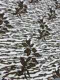 Vintage Tree Bark Leaf Camo Print Cotton Blend Fabric 59" Wide By The Yard