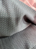 Gray Herringbone Mesh Knit Fabric 60" Wide Technical Athletic By The Yard