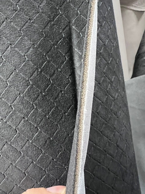 Charcoal Black Quilted Suede Foam Backed Fabric 58" Wide - Auto Upholstery