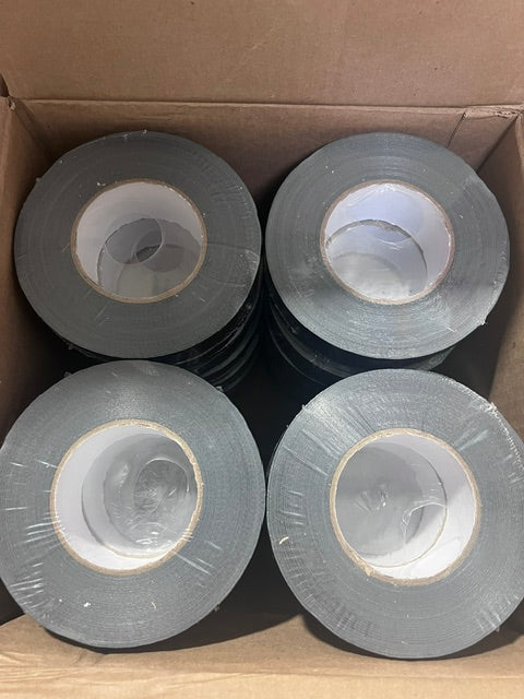 Black Duct Tape 1.89in x 60yds Case of 24 Rolls Heavy Duty Cloth Tape