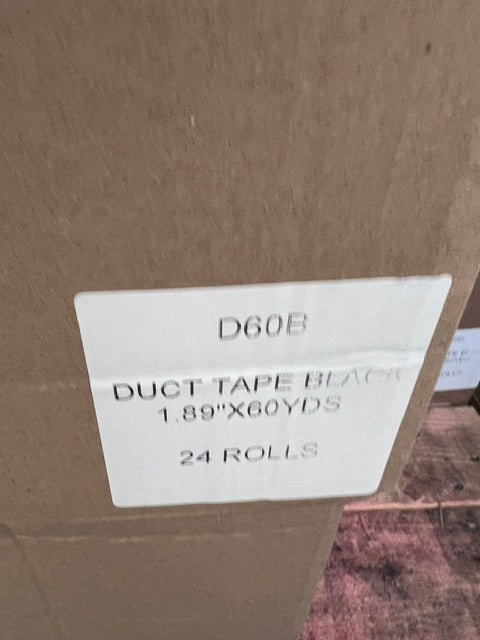 Black Duct Tape 1.89in x 60yds Case of 24 Rolls Heavy Duty Cloth Tape