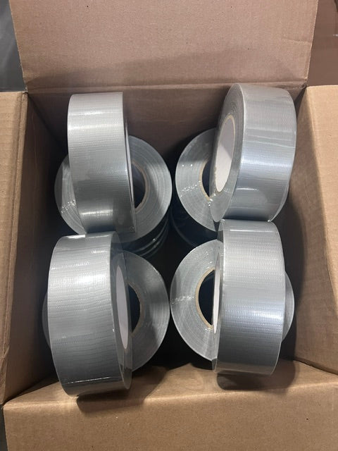 Silver Duct Tape 1.89in x 60yds Case of 24 Rolls Heavy Duty Cloth Tape