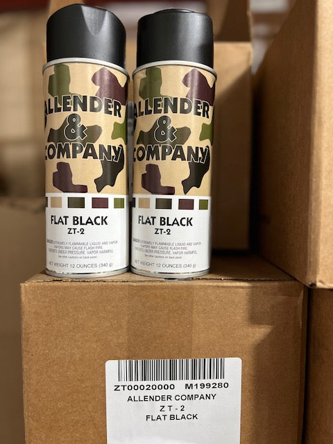 Allender & Company Camouflage Spray Paint Flat Black ZT-2 12oz Case of 12