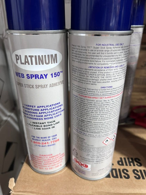 American Niagara Platinum Web Spray 150 Super Stick Adhesive Case of 12 Cans