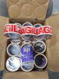 Fragile Tape Handle With Care Printed Packing Tape 48mm x 40m Red White Roll