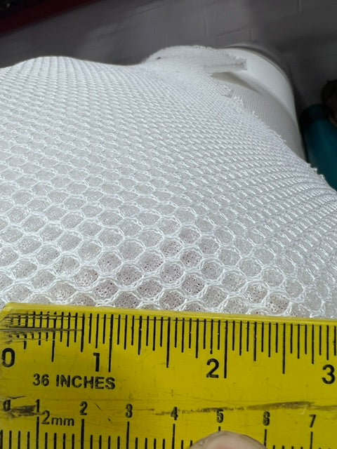 White 3D Spacer Mesh Fabric 68" Wide Air Mesh Breathable Padding By the Yard