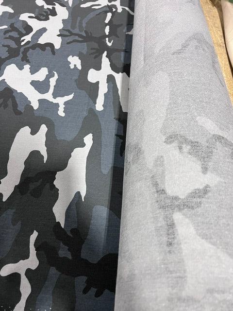 Urban Woodland Camo Heavy Weight Canvas Fabric 60" Wide Gray Black White By Yard